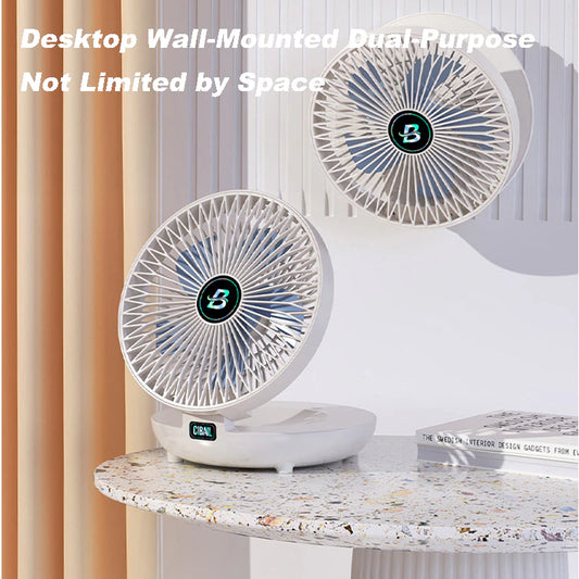 "Stay Cool and Comfortable Anywhere with Our Wall-Mounted Desktop Fan - Fast Charging, Portable, and Whisper Quiet - Perfect for Home and Office Use!"
